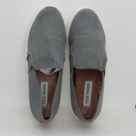 Steve Madden Women's Pre-owned Slip-on Gray Perforated Sneakers - sz. 7M - Picture 2 of 5